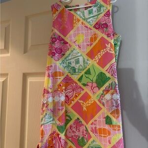Lilly Pulitzer Pink and Green Patchwork Kids Dress